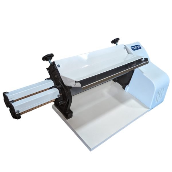 TREVI Dough Sheeter Rolling and Fondant 14½" width cylinder, electric, with dough cutter, non-stick rollers, WHITE