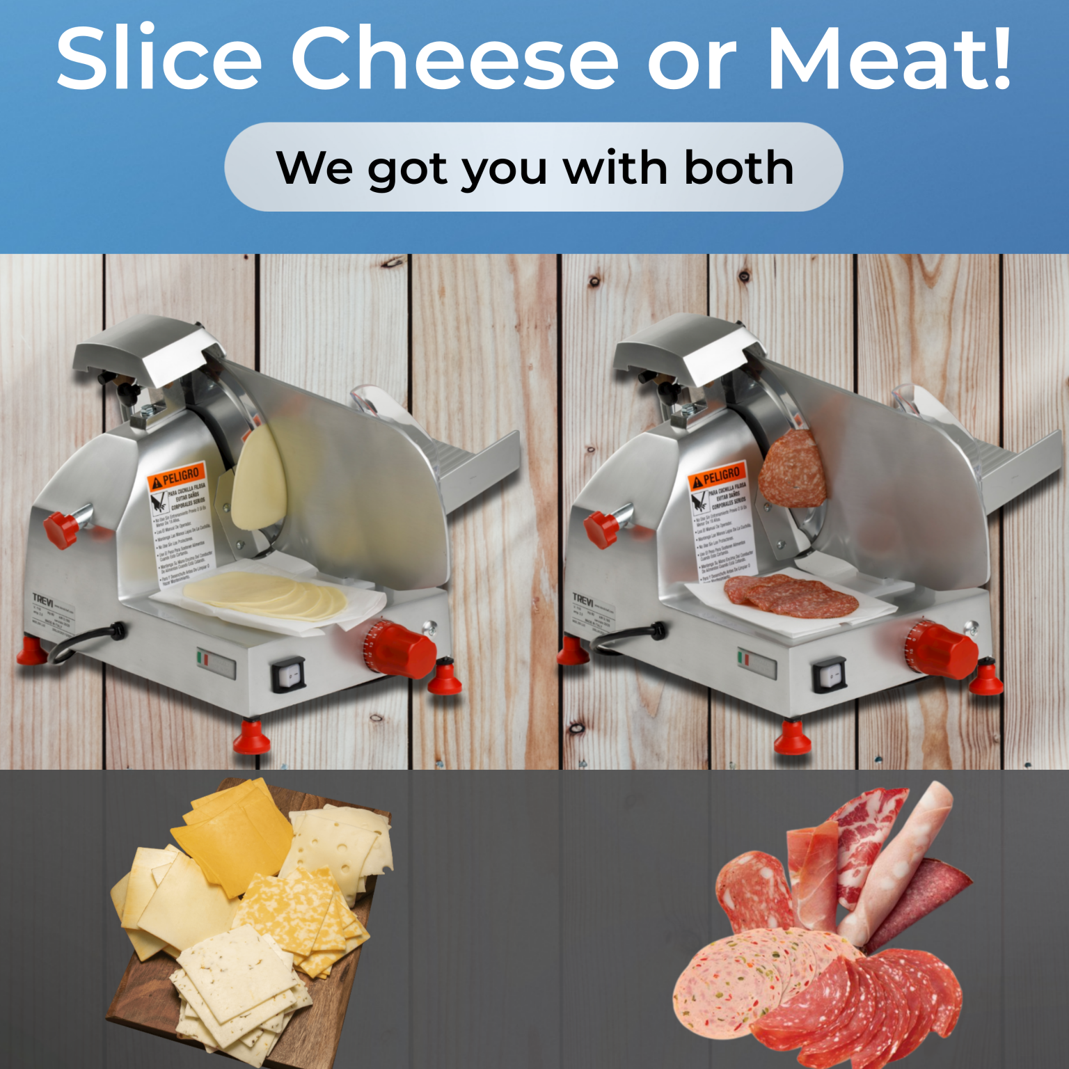 TREVI 250 Lux. 10" Manual Gravity Feed Meat Slicer 120vol - Image 5
