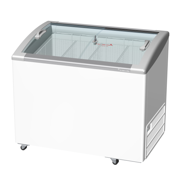 Fricon 10 cu. ft. or 293 L Slightly Curved Glass Top Sliding Lid Display Chest Freezer (HFSL293-1I064)