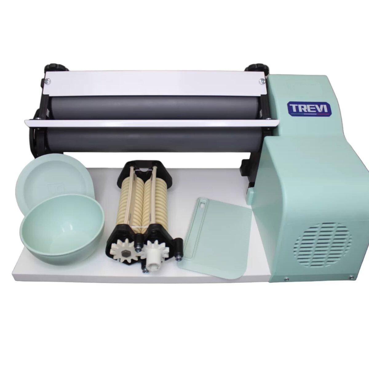 TREVI Dough Sheeter Rolling and Fondant 14½" width cylinder, electric, with dough cutter, non-stick rollers, GREEN - Image 12