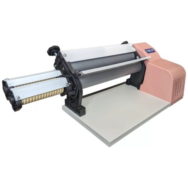 TREVI Dough Sheeter Rolling and Fondant 14½" width cylinder, electric, with dough cutter, non-stick rollers, PINK